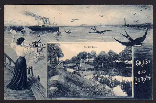 82388 AK Burg Bez. Magdeburg Jhle Kanal 1908