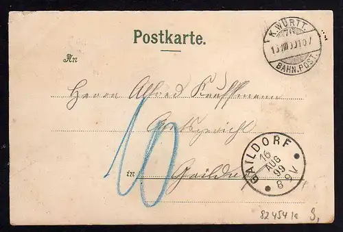 82454 AK Ulm Litho 1899 Saalbau Münster Gericht Zundelthor