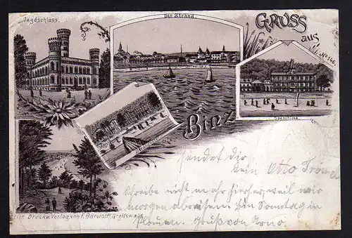81558 AK Litho Binz Jagdschloss Seeschloss 1898