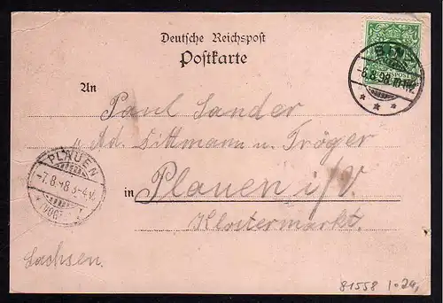 81558 AK Litho Binz Jagdschloss Seeschloss 1898