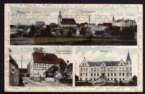 81264 AK Leipnitz Grimma 1930 Geschäftshaus Stecher , Schloss