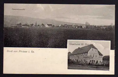 79796 AK Plotzen Hochkirch Gasthaus Thieme + Panorama 1919