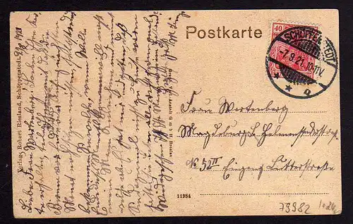 79982 AK Schöppenstedt Abelnkarre mit Kaiserl. Postamt 1921