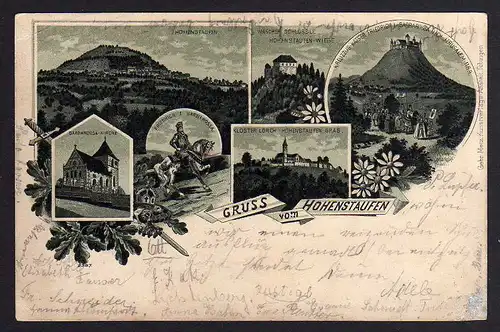 78929 AK Litho Hohenstaufen Barbarossa Kirche Kloster Lorch 1906