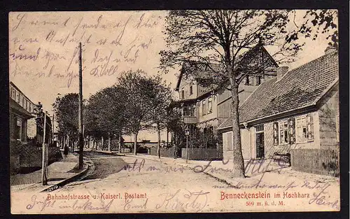 78675 AK Benneckenstein Harz Bahnhofstraße Kaiserl. Postamt 1905