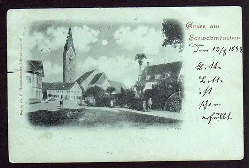 78891 AK Schwabmünchen 1899 Kirche Platz