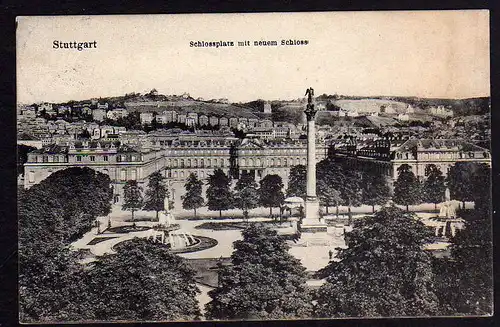 77690 AK Stuttgart Schlossplatz neues Schloss 1907