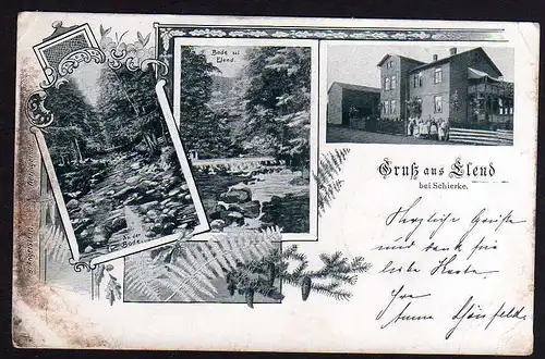 77777 AK Elend bei Schierke Gasthaus , Bode 1900