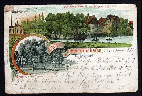 77015 AK Litho Elektrizitätswerk Heinrichshafen bei Braunschweig 1898