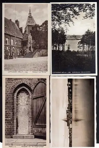 74924 8 AK Mölln in Lauenburg Rathaus Kirche Grabmal Till Eulenspiegel Stadtsee