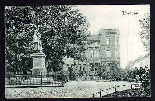 72688 AK Parchim Moltke Denkmal ca. 1910 Villa