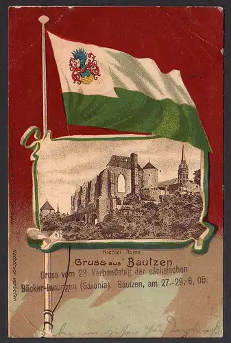 68150 AK Bautzen 1905 Verbandstag Bäckerinnung Saxonia
