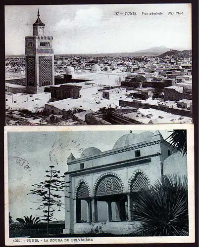 67336 2 AK Tunis La Kouba du Belverdere 1913 1928