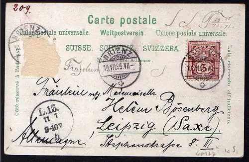 60177 AK Interlaken 1895 Kanton Bern Litho Edelweiss Panorama