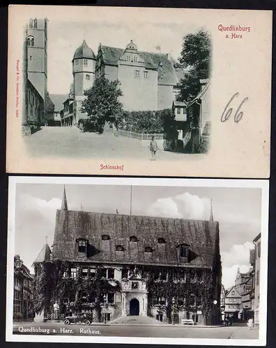 60336 2 AK Quedlinburg Harz Schlosshof 1900 Rathaus 1935