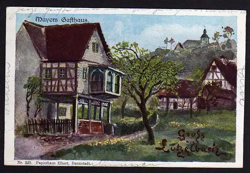 48523 AK Lützelbach Odenwald Mayers Gasthaus Brandau 1904