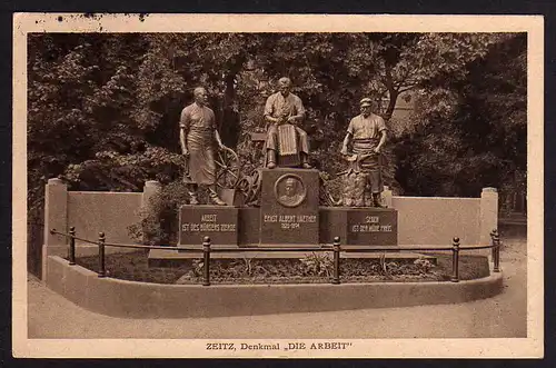 49644 AK Zeitz Denkmal Die Arbeit Naether 1929 Kinderwagen