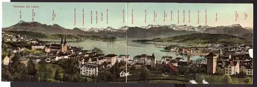 49276 2er Klapp Panorama AK Luzern um 1905