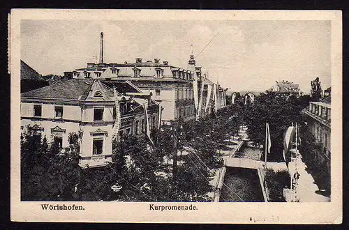 49775 AK Bad Wörishofen 1923 Kurpromenade Auslandskarte nach Unken Österreich