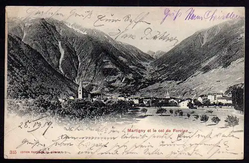 49710 AK Martigny et le col de Forclaz 1909