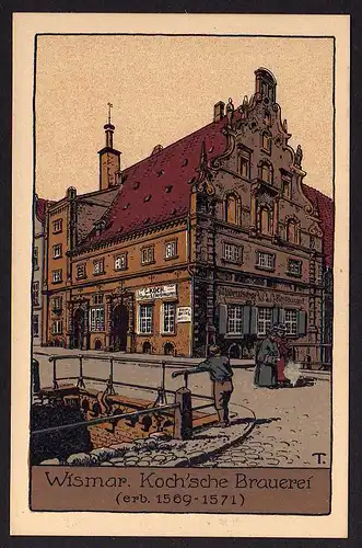 49695 AK Wismar Koch´sche Brauerei Altdeutsches Restaurant Restauration Gasthof