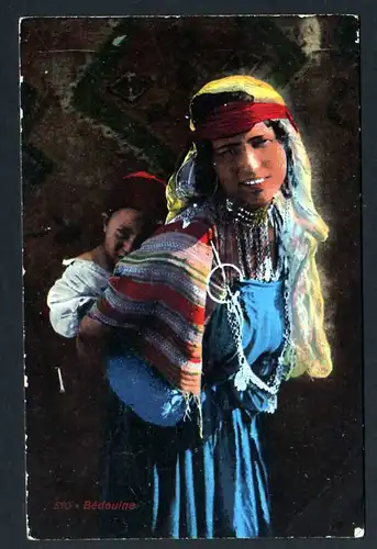 44466 AK Beduinen Beduine Mutter mit Kind 1917 Feldpost