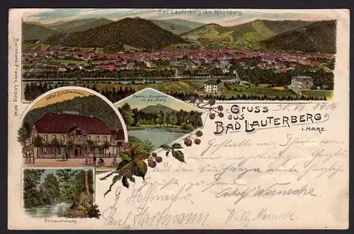 41477 AK Litho Bad Lauterberg i. Harz 1907 Kirchberg