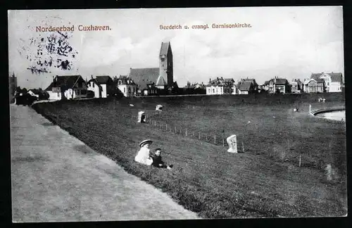 41256 AK Cuxhaven Seedeich Garnisionskirche Kirche 1913