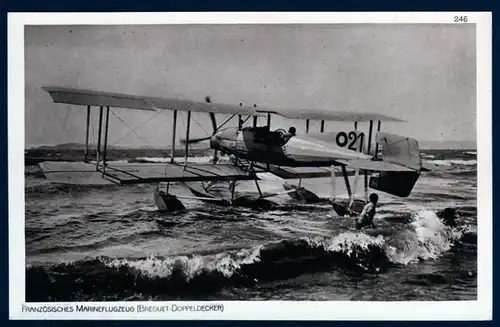41262 AK Der Krieg 1914 15 in Postkarten Flugwesen fr. Marineflugzeug Breguett