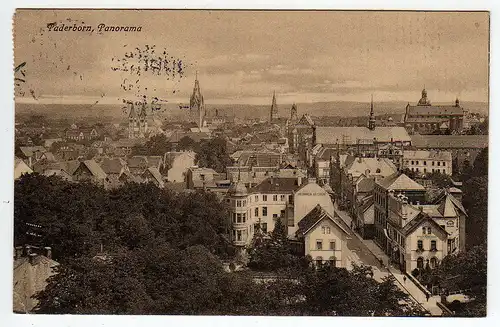 41406 AK Paderborn Panorama 1914 Straße H. Becker
