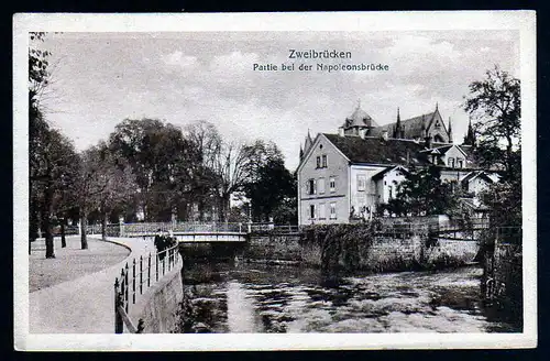 40213 AK Zweibrücken Napoleonsbrücke Feldpost 1918