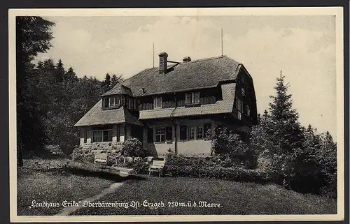 35164 AK Landhaus Erika Oberbärenburg Ost Erzgebirge bei Kipsdorf um 1925
