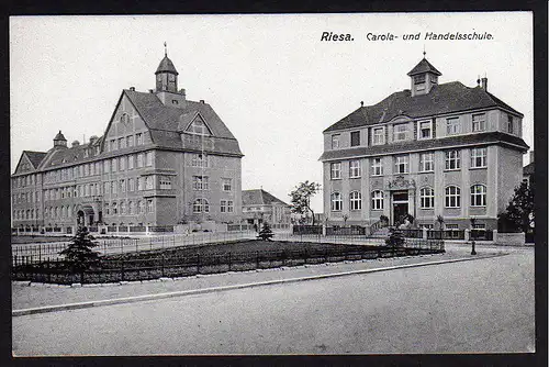 35178 AK Riesa um 1910 Carolaschule Handelsschule