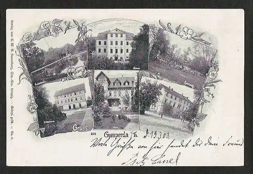 27097 AK Gumperda 1903 Schloss Mittelhaus Neues Haus ..