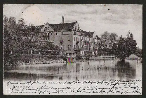 25624 AK Konstanz Bodensee Inselhotel 1901, gelaufen 1901