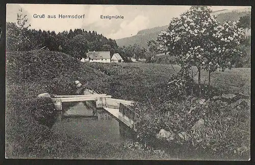 25361 AK Hermsdorf Essigmühle ungelaufen  um 1915