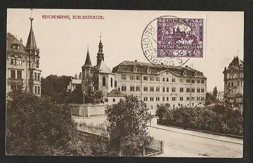 23800 AK Reichenberg Schlossgasse 1920 Liberec, gelaufen Liberec 3