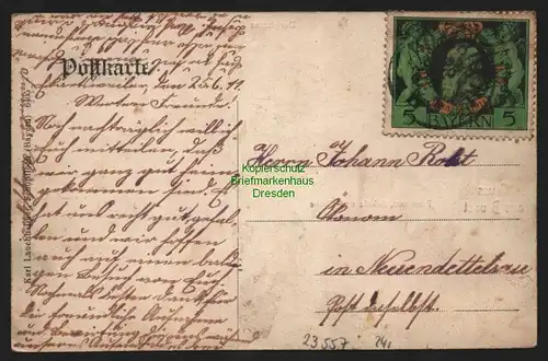 23557 AK Gruss aus Brunst Dorfstraße Pfarrhaus Schule und Kirche  Handlung  1911