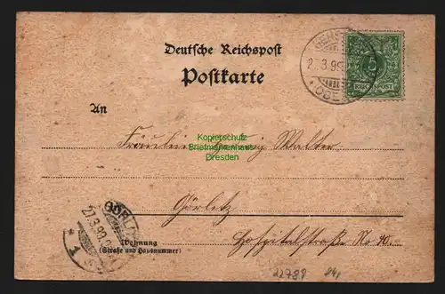 22789 AK Friedersdorf Post Gersdorf O.-L. Gerichtskretscham 1899 Bernstadt Sa.