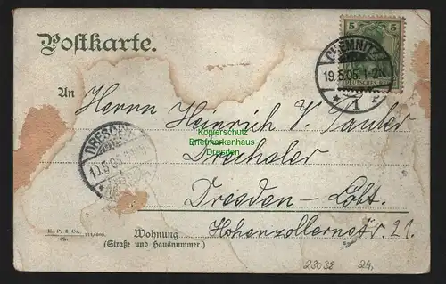 23038 AK Chemnitz kaufmännisches Vereinshaus 1905