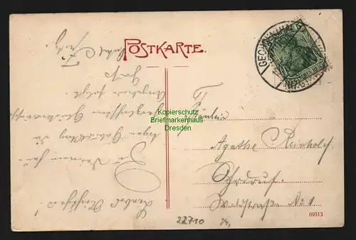 22710 AK Schönau v. d. Wald Gastwirtschsft Ullrich Georgenthal 1908  Ortlepp