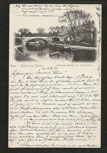22264 AK Berlin Schleusenbrücke im Tiergarten 1904