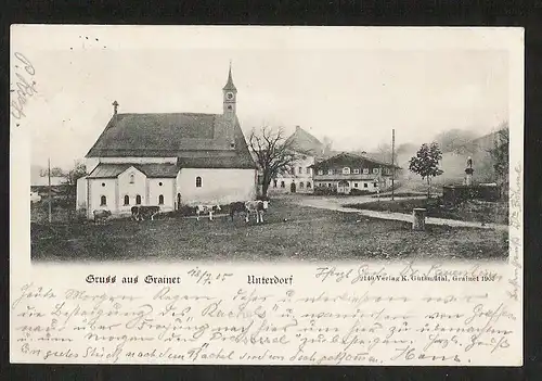 21270 AK Grainet 1905 Unterdorf Kirche Stempel Dreisessel