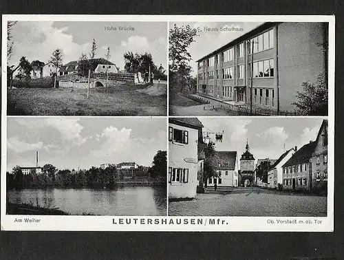 21203 AK Leutershausen Mfr. Hohe Brücke Neues Schulhaus um 1930