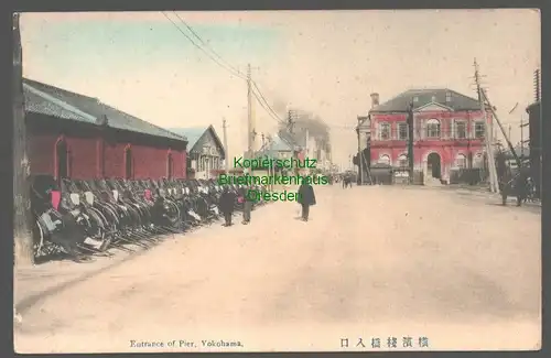 141942 AK Yokohama Japan Eingang zum Pier entrance of Pier um 1910