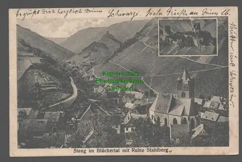 141920 AK Steeg im Blüchertal mit Ruine Stahlberg 1920 Burg Stahleck