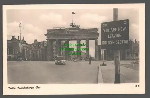 141997 AK Berlin um 1955 Brandenburger Tor You are now leaving British Sector