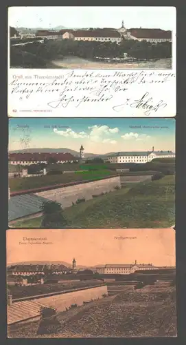 142127 3 AK Terezin Theresienstadt 1906 Kaserne Lager des Versorgungskorps 1913
