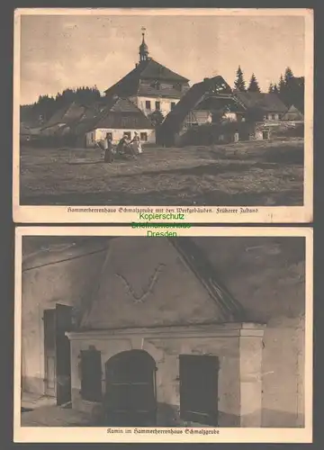 141900 2 AK Hammerherrenhaus Schmalzgrube Werkgebäude Kamin 1938 Jöhstadt