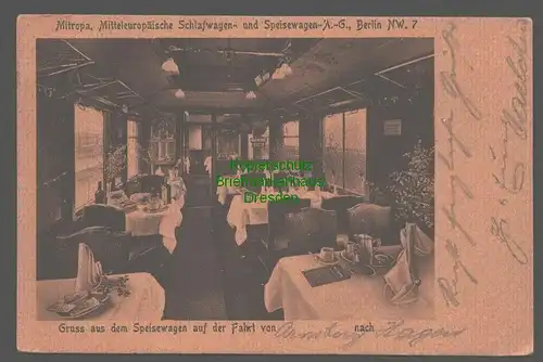 141903 AK Mitropa Mitteleuropäische Schlafwagen- und Speisewagen AG Berlin 1920